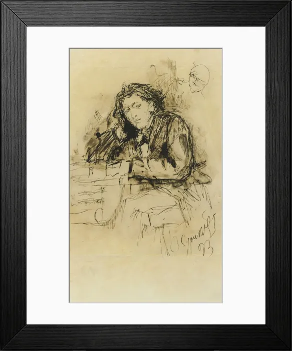 Framed Print : Portrait of the composer Anton Rubinstein (1829-1894), 1893. Creator: Surikov, Vasili Ivanovich