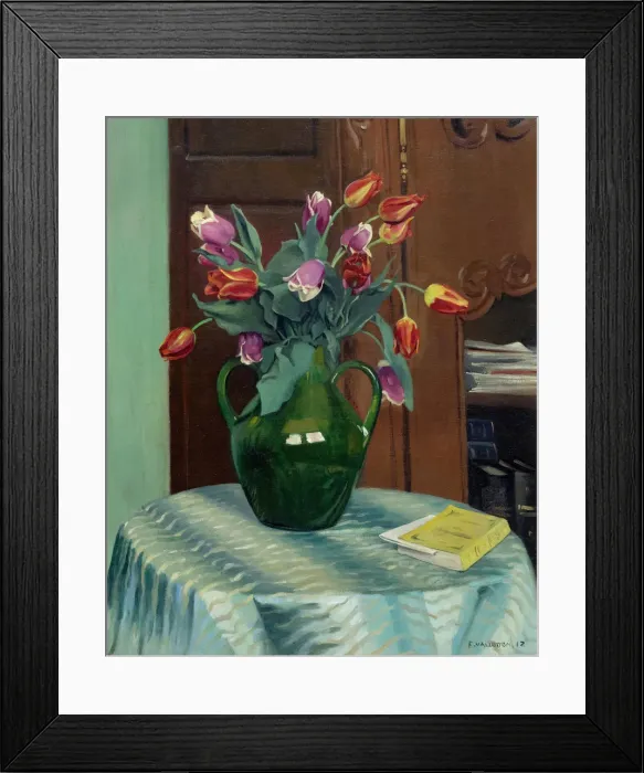 Framed Print : Tulipes roses et rouges (Pink and red tulips), 1912. Creator: Vallotton, Felix Edouard (1865-1925) Framed Print : Tulipes roses et rouges (Pink and red tulips), 1912. Creator: Vallotton, Felix Edouard (1865-1925)