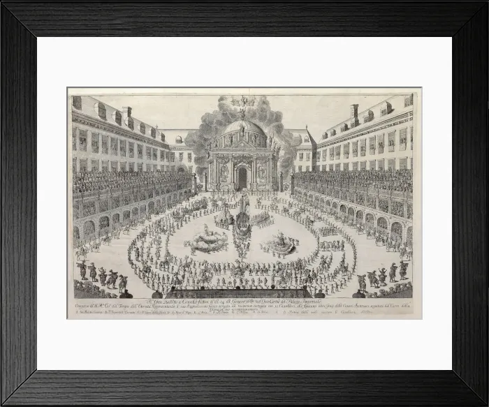 Framed Print : Equestrian ballet in the courtyard of the Vienna Hofburg…, 1667. Creator: Anonymous Framed Print : Equestrian ballet in the courtyard of the Vienna Hofburg…, 1667. Creator: Anonymous
