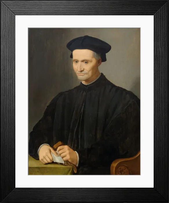Framed Print : Portrait of Agostino Dini. Creator: Ghirlandaio, Ridolfo (1483-1561) Framed Print : Portrait of Agostino Dini. Creator: Ghirlandaio, Ridolfo (1483-1561)