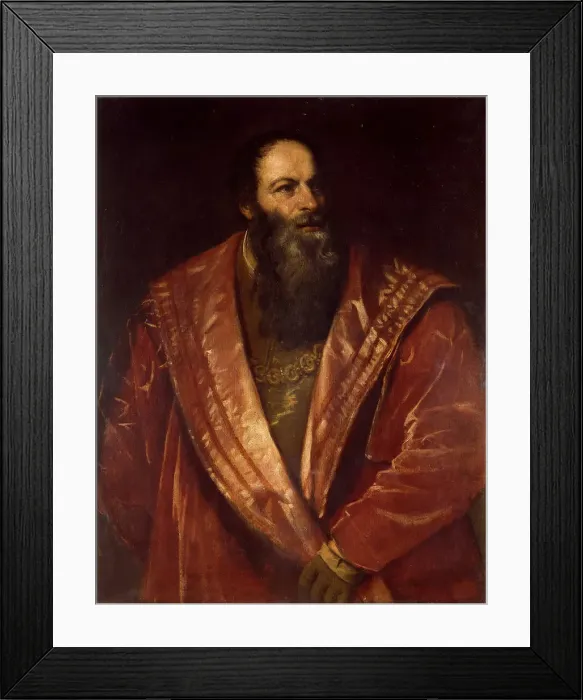 Framed Print : Portrait of Pietro Aretino, 1545. Creator: Titian (1488-1576) Framed Print : Portrait of Pietro Aretino, 1545. Creator: Titian (1488-1576)