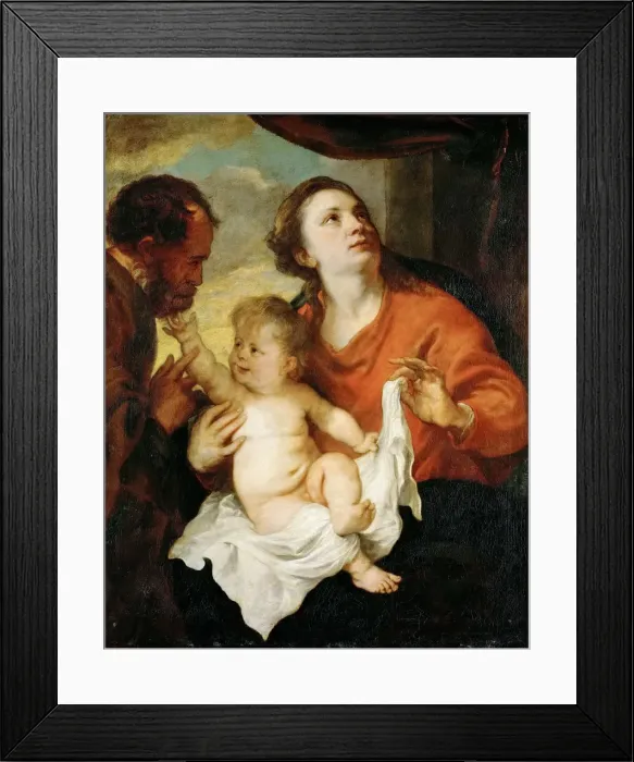 Framed Print : The Holy Family, ca 1627. Creator: Dyck, Sir Anthony van (1599-1641) Framed Print : The Holy Family, ca 1627. Creator: Dyck, Sir Anthony van (1599-1641)