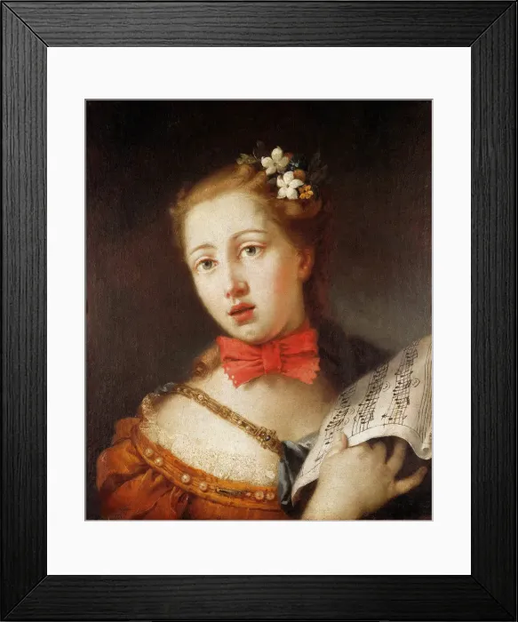 Framed Print : Portrait of a Young Singer, 18th century. Creator: Longhi, Alessandro (1733-1813) Framed Print : Portrait of a Young Singer, 18th century. Creator: Longhi, Alessandro (1733-1813)