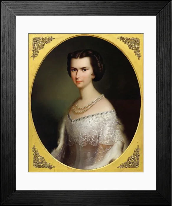 Framed Print : Portrait of Empress Elisabeth of Austria. Creator: Einsle, Anton (1801-1871) Framed Print : Portrait of Empress Elisabeth of Austria. Creator: Einsle, Anton (1801-1871)
