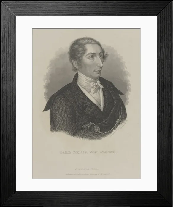 Framed Print : Carl Maria von Weber (1786-1826), c. 1840. Creator: Mayer, Carl (1798-1868) Framed Print : Carl Maria von Weber (1786-1826), c. 1840. Creator: Mayer, Carl (1798-1868)