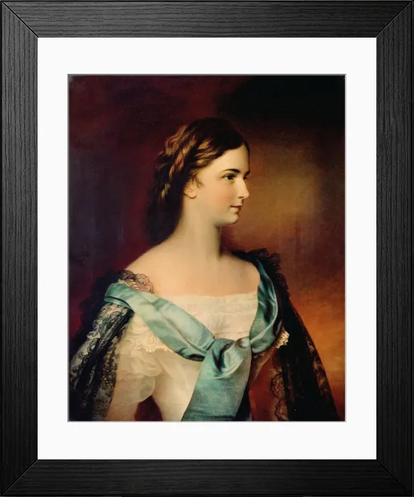 Framed Print : Portrait of Empress Elisabeth of Austria. Creator: Schrotzberg, Franz (1811-1889)