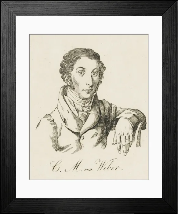 Framed Print : Carl Maria von Weber (1786-1826), after 1821. Creator: Anonymous Framed Print : Carl Maria von Weber (1786-1826), after 1821. Creator: Anonymous