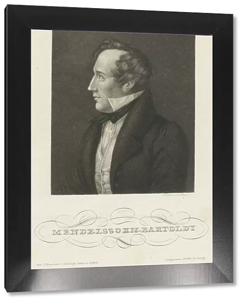 Portrait of Felix Mendelssohn Bartholdy, c. 1840. Creator: Mayer, Carl (1798-1868)