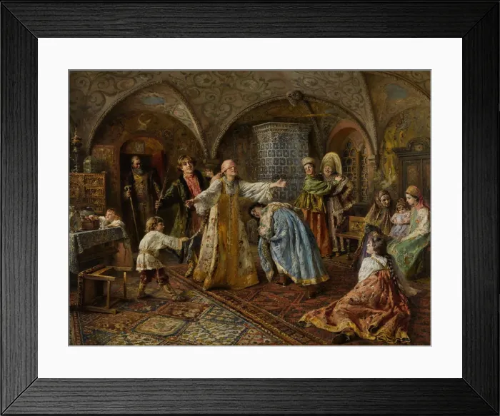 Framed Print : Blind Mans Bluff. Creator: Makovsky, Konstantin Yegorovich (1839-1915) Framed Print : Blind Mans Bluff. Creator: Makovsky, Konstantin Yegorovich (1839-1915)