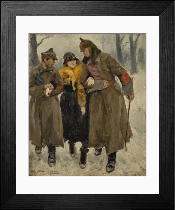 Framed Print : Soldiers With Prostitute. Creator: Vladimirov, Ivan Alexeyevich (1869-1947) Framed Print : Soldiers With Prostitute. Creator: Vladimirov, Ivan Alexeyevich (1869-1947)