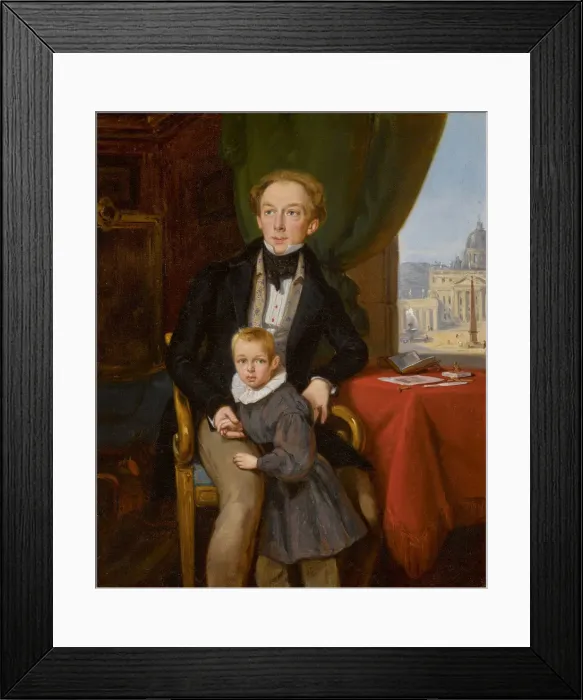 Framed Print : Portrait of Count Pyotr Ivanovich Meshchersky (1802-1876) with son Nikolai, 1935 Framed Print : Portrait of Count Pyotr Ivanovich Meshchersky (1802-1876) with son Nikolai, 1935