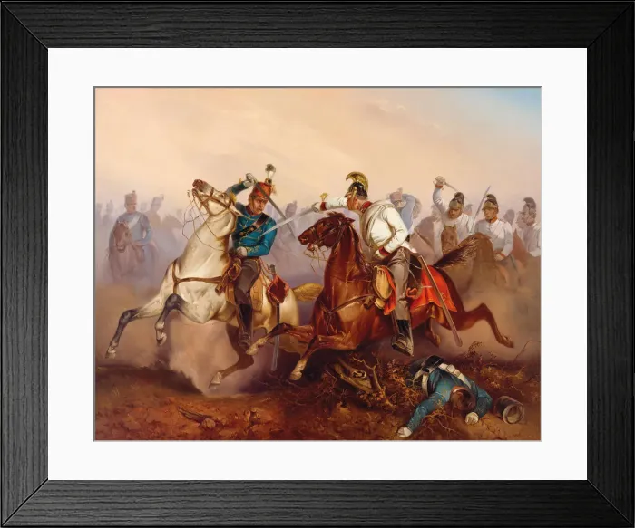 Framed Print : Combat between Imperial Austrian Dragoons and Hungarian Honved Hussars … Framed Print : Combat between Imperial Austrian Dragoons and Hungarian Honved Hussars …