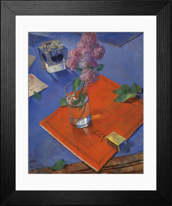 Framed Print : Still life with lilac, 1928. Creator: Petrov-Vodkin, Kuzma Sergeyevich (1878-1939) Framed Print : Still life with lilac, 1928. Creator: Petrov-Vodkin, Kuzma Sergeyevich (1878-1939)