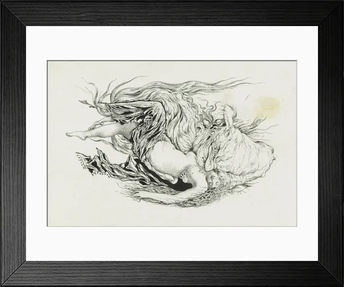 Framed Print : Chernomor and Lyudmila. Illustration to the poem Ruslan and Lyudmila by A. Pushkin, 1921-1926 Framed Print : Chernomor and Lyudmila. Illustration to the poem Ruslan and Lyudmila by A. Pushkin, 1921-1926