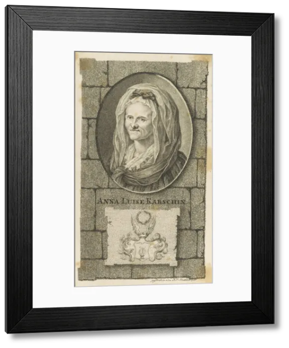 Framed Print : Portrait of Anna Louisa Karsch (1722-1791), 1796. Creator: Krethlow, Johann Friedrich (1767-1842) Framed Print : Portrait of Anna Louisa Karsch (1722-1791), 1796. Creator: Krethlow, Johann Friedrich (1767-1842)