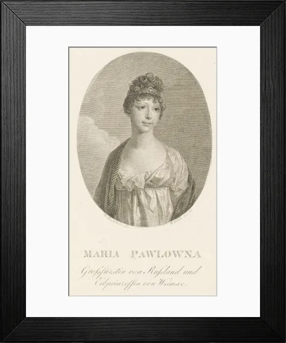 Framed Print : Grand Duchess Maria Pavlovna of Russia (1786-1859), Grand Duchess of Saxe-Weimar-Eisenach, 1808 Framed Print : Grand Duchess Maria Pavlovna of Russia (1786-1859), Grand Duchess of Saxe-Weimar-Eisenach, 1808