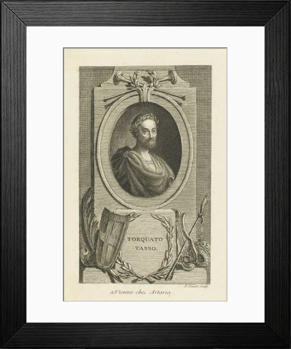 Framed Print : Portrait of Torquato Tasso (1544-1595), ca 1770. Creator: Savart, Pierre (1737-1780) Framed Print : Portrait of Torquato Tasso (1544-1595), ca 1770. Creator: Savart, Pierre (1737-1780)
