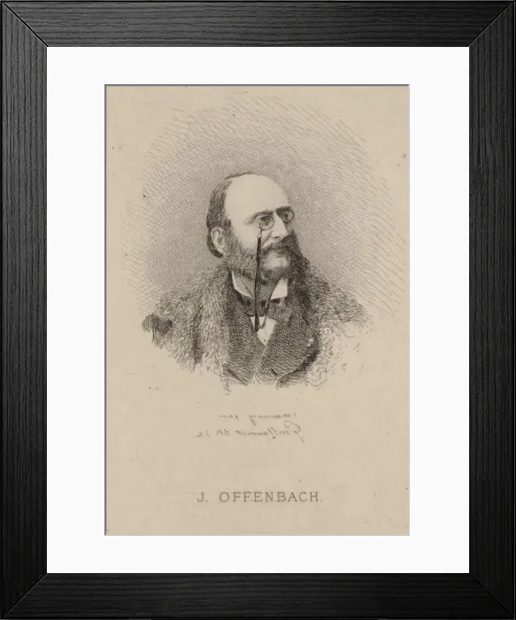 Framed Print : Portrait of Jacques Offenbach (1819-1880), 1870. Creator: Guillaumot, Claude-Nicolas-Eugene Framed Print : Portrait of Jacques Offenbach (1819-1880), 1870. Creator: Guillaumot, Claude-Nicolas-Eugene