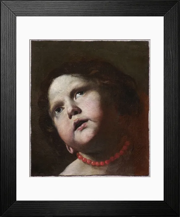 Framed Print : Head of a girl with a coral necklace, c. 1645. Creator: Preti, Mattia (1613-1699) Framed Print : Head of a girl with a coral necklace, c. 1645. Creator: Preti, Mattia (1613-1699)