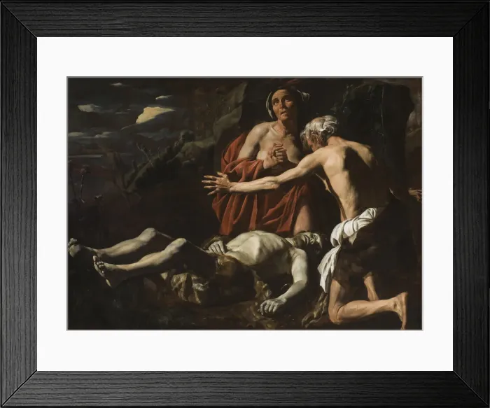 Framed Print : Adam and Eve mourn the death of Abel, 1632-1635. Creator: Stomer, Matthias (ca. 1600-after 1650) Framed Print : Adam and Eve mourn the death of Abel, 1632-1635. Creator: Stomer, Matthias (ca. 1600-after 1650)
