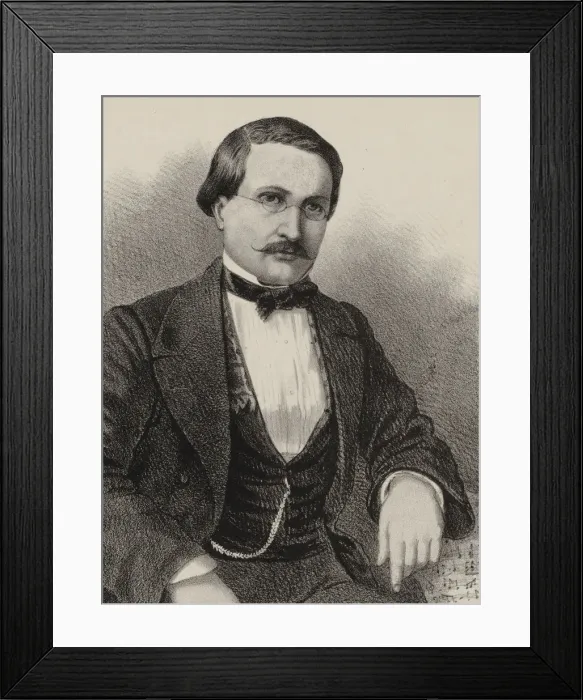 Framed Print : Portrait of the composer Antony Lamotte (1819-1912), 1855-1859. Creator: Donjean, Gustave Framed Print : Portrait of the composer Antony Lamotte (1819-1912), 1855-1859. Creator: Donjean, Gustave