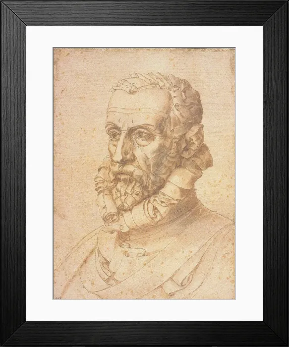 Framed Print : Self-Portrait (L uomo di Lettere), 1587. Creator: Arcimboldo, Giuseppe (1527-1593) Framed Print : Self-Portrait (L uomo di Lettere), 1587. Creator: Arcimboldo, Giuseppe (1527-1593)