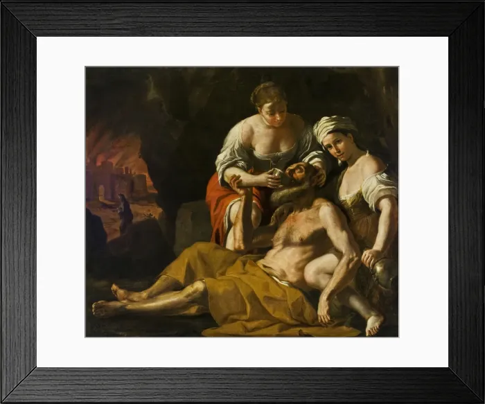 Framed Print : Lot and his Daughters, ca 1675-1680. Creator: Preti, Mattia (1613-1699) Framed Print : Lot and his Daughters, ca 1675-1680. Creator: Preti, Mattia (1613-1699)