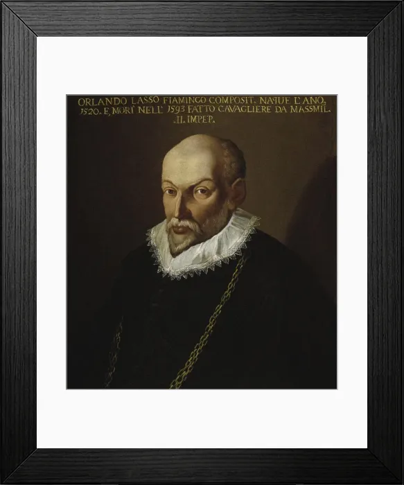 Framed Print : Portrait of the composer Roland de Lassus (1532-1594). Creator: Anonymous Framed Print : Portrait of the composer Roland de Lassus (1532-1594). Creator: Anonymous