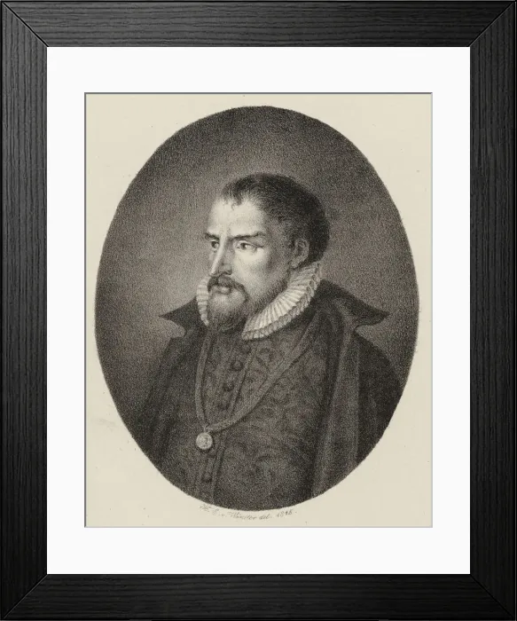 Framed Print : Portrait of the composer Roland de Lassus (1532-1594), 1815. Creator: Winter, Heinrich Eduard von