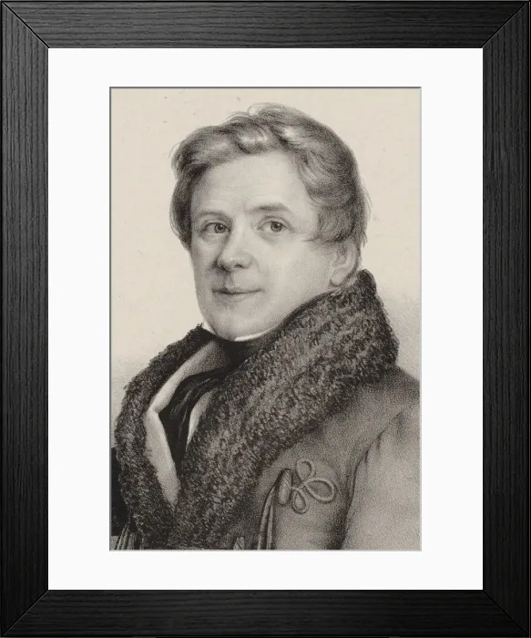 Framed Print : Portrait of the pianist and composer Franz Hünten (1793-1878), 1835. Creator: Van Geel Framed Print : Portrait of the pianist and composer Franz Hünten (1793-1878), 1835. Creator: Van Geel