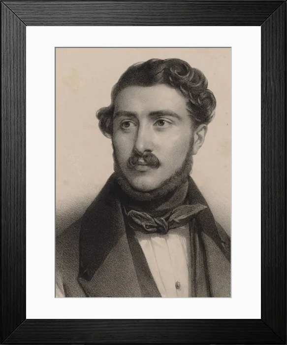 Framed Print : Portrait of the Composer Theodore Labarre (1805-1870). Creator: Grevedon, Pierre Louis Henri Framed Print : Portrait of the Composer Theodore Labarre (1805-1870). Creator: Grevedon, Pierre Louis Henri