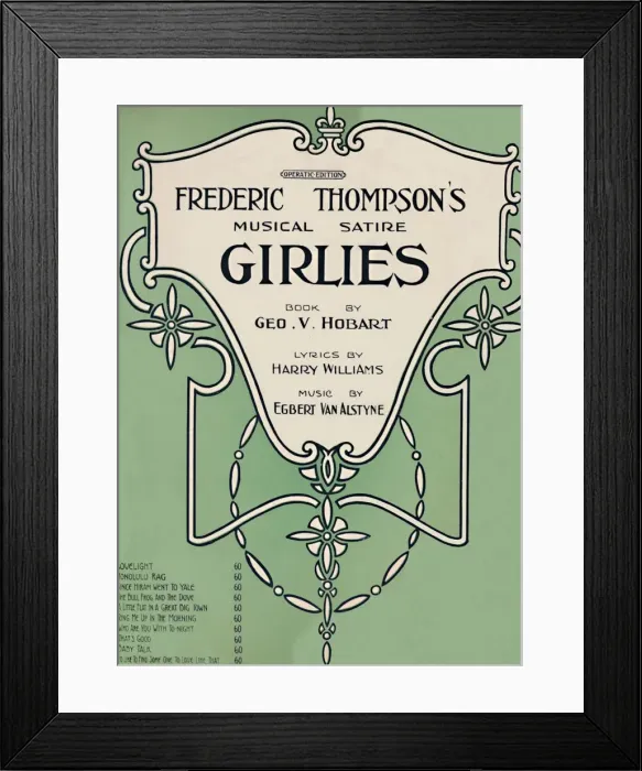 Framed Print : Frederic Thompsons Musical Satire Girlies, 1911. Creator: Unknown Framed Print : Frederic Thompsons Musical Satire Girlies, 1911. Creator: Unknown
