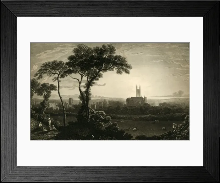 Framed Print : East View of The City of Canterbury, c1837. Creator: John Charles Varrall Framed Print : East View of The City of Canterbury, c1837. Creator: John Charles Varrall