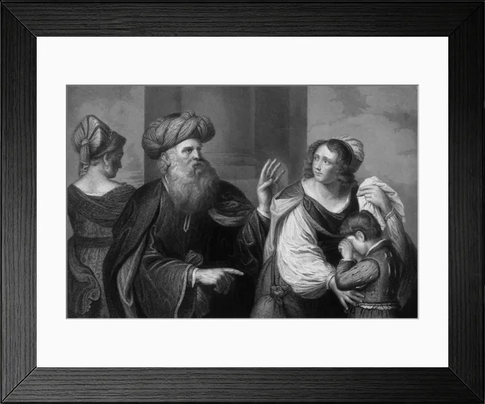 Framed Print : Wherefore she said unto Abraham, cast out this bondwoman and her son, 18th-19th century Framed Print : Wherefore she said unto Abraham, cast out this bondwoman and her son, 18th-19th century
