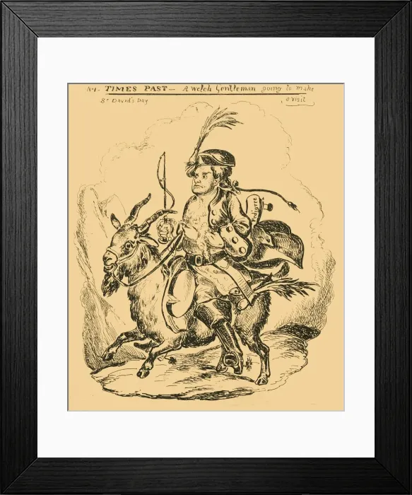 Framed Print : Times Past - A Welch Gentleman going to make a visit, 1830. Creator: William Heath Framed Print : Times Past - A Welch Gentleman going to make a visit, 1830. Creator: William Heath