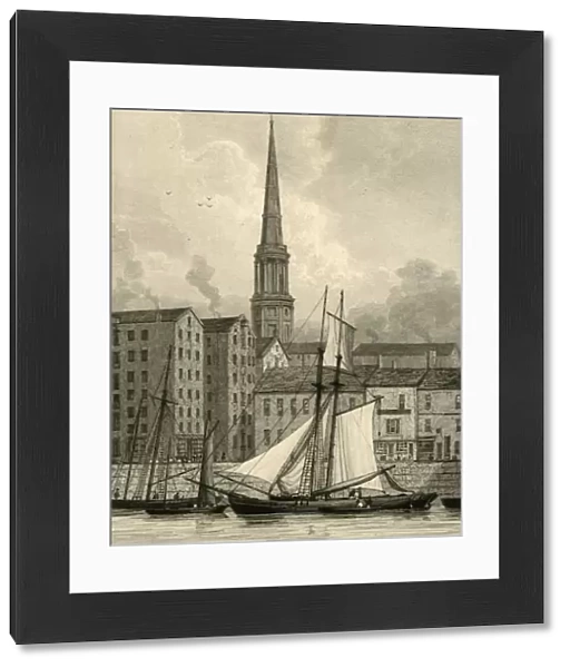 St. Georges Church from the Docks, Liverpool, c1830. Creator: Edward Francis Finden