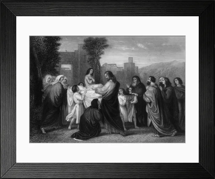 Framed Print : And he that was dead sat up, and began to speak, c1830s. Creator: William Henry Mote Framed Print : And he that was dead sat up, and began to speak, c1830s. Creator: William Henry Mote