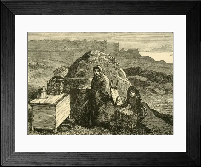 Framed Print : The State of Ireland: An Evicted Family Near Errismore, c1880. Creator: Unknown Framed Print : The State of Ireland: An Evicted Family Near Errismore, c1880. Creator: Unknown