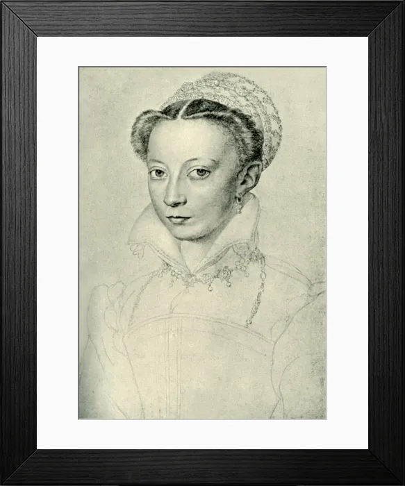 Framed Print : Denise de Villeroy, Dame de Fleury, mid 16th century, (1907). Creator: Unknown