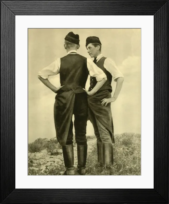 Framed Print : Young men in traditional costume, Burgenland, Austria, c1935. Creator: Unknown Framed Print : Young men in traditional costume, Burgenland, Austria, c1935. Creator: Unknown