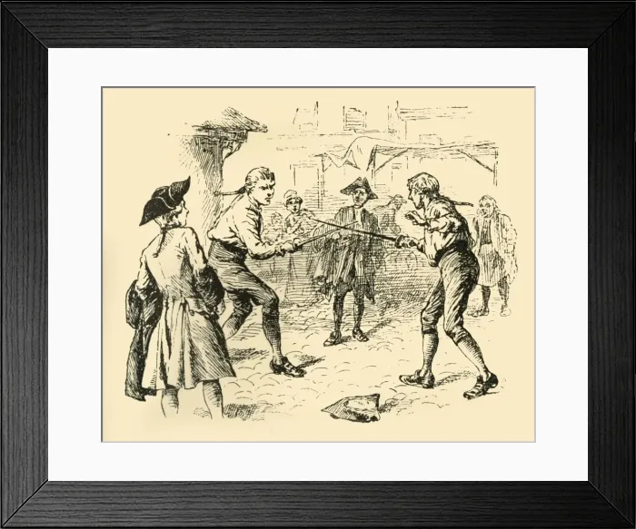 Framed Print : A resort to swords, (1907). Creator: Unknown Framed Print : A resort to swords, (1907). Creator: Unknown