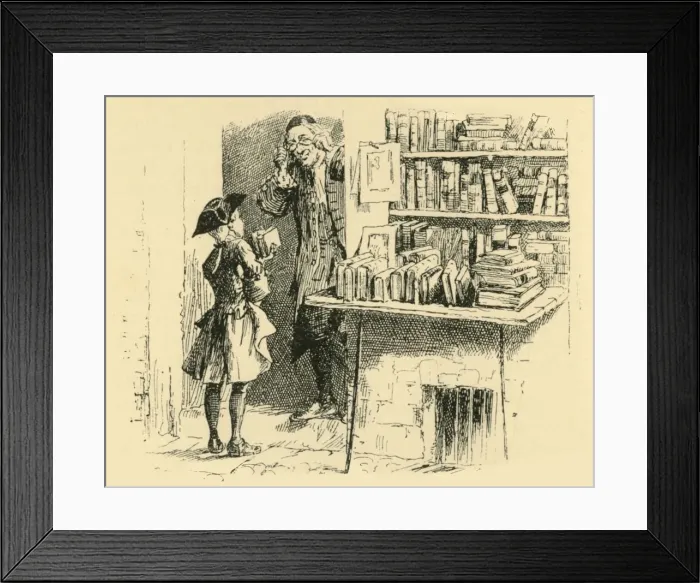 Framed Print : He managed to save sufficient to purchase two volumes, (1907). Creator: Unknown Framed Print : He managed to save sufficient to purchase two volumes, (1907). Creator: Unknown