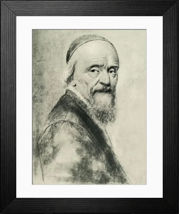 Framed Print : Old man, early 17th century?, (1907). Creator: Unknown Framed Print : Old man, early 17th century?, (1907). Creator: Unknown
