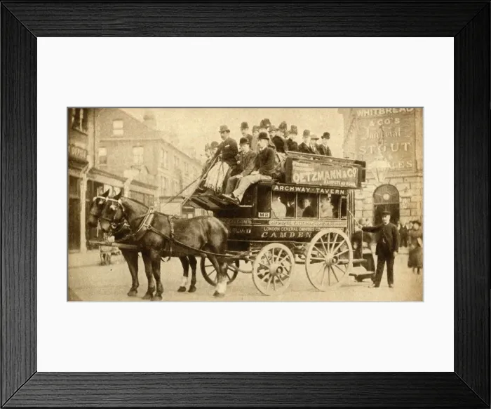 Framed Print : The Knifeboard Bus, 1900, (1933). Creator: A Moull Framed Print : The Knifeboard Bus, 1900, (1933). Creator: A Moull