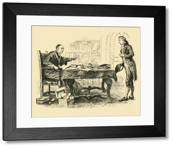 Framed Print : There is the door!, (1907). Creator: Unknown Framed Print : There is the door!, (1907). Creator: Unknown