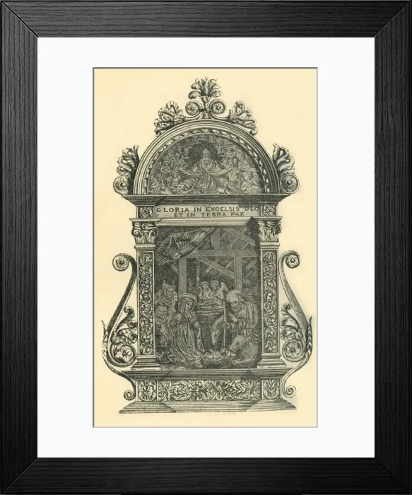 Framed Print : Silver pax with nativity scene, early-mid 19th century, (1881). Creator: W. M. McGill Framed Print : Silver pax with nativity scene, early-mid 19th century, (1881). Creator: W. M. McGill
