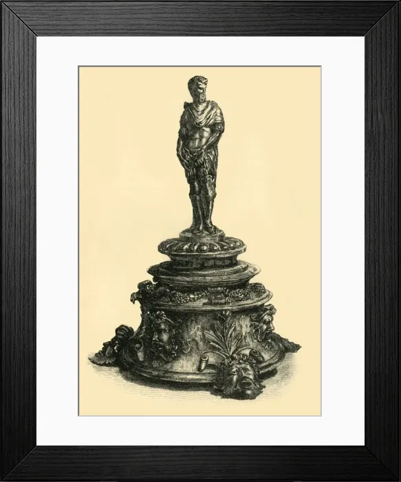 Framed Print : Bronze inkstand with figurine of a Roman emperor, mid 16th century, (1881). Creator: W Framed Print : Bronze inkstand with figurine of a Roman emperor, mid 16th century, (1881). Creator: W