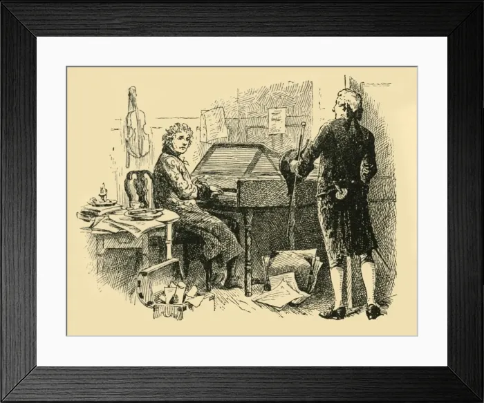 Framed Print : Seated before an old, worn-out piano, (1907). Creator: Unknown Framed Print : Seated before an old, worn-out piano, (1907). Creator: Unknown