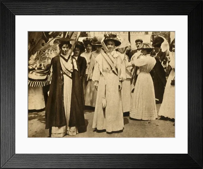 Framed Print : Christabel Pankhurst and Emmeline Pethick-Lawrence, Hyde Park, London, 21 June 1908, (1933) Framed Print : Christabel Pankhurst and Emmeline Pethick-Lawrence, Hyde Park, London, 21 June 1908, (1933)