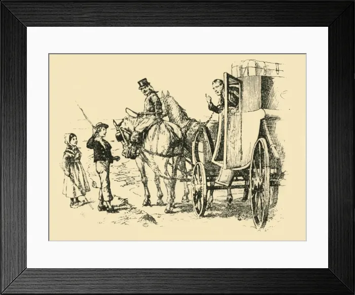 Framed Print : The tutors carriage met them, (1907). Creator: Unknown Framed Print : The tutors carriage met them, (1907). Creator: Unknown